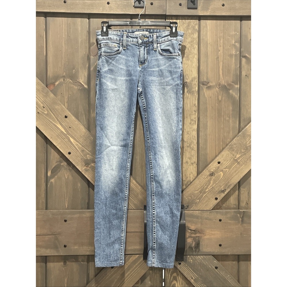 alice + olivia jeans Low Rise Medium Wash Blue Denim Women's 24
